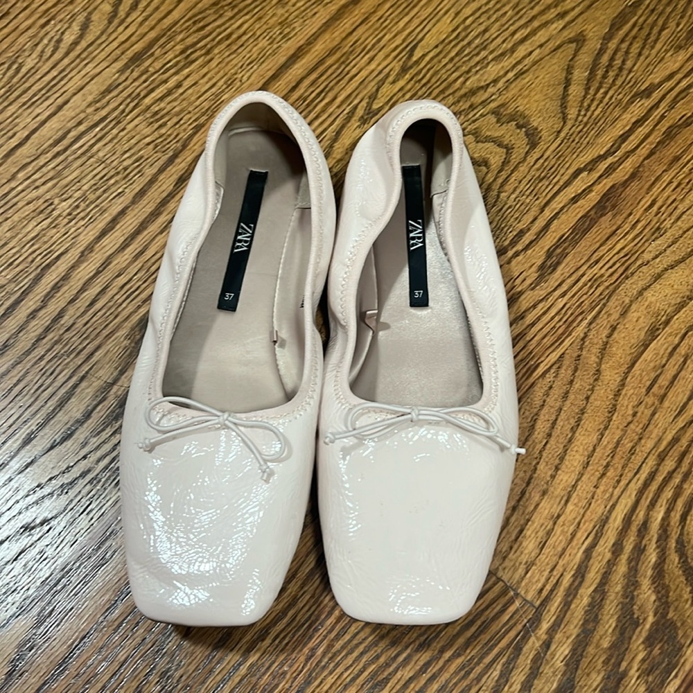 Zara Blush Ballet Flats NWOT